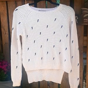 Women's Zara Knit Thunderbolt Cream Sweater